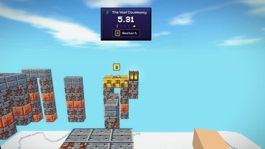 A run on the Firstfolk Causeway: the course’s name and the clock at the top, a pip for each Moonmark, the next Moonmark’s number in gold over the beams.